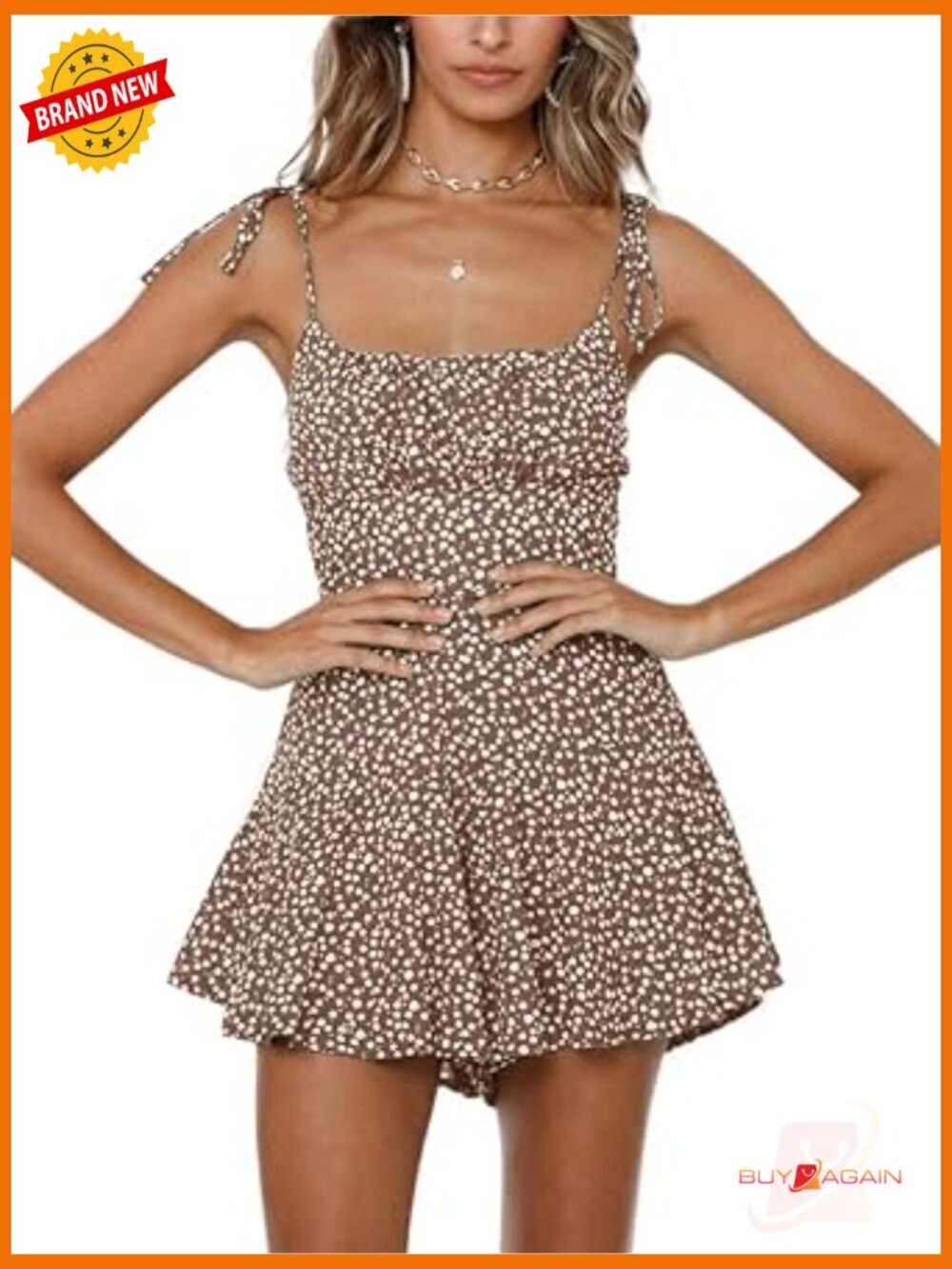 Boho Floral Wide Leg Short Romper Spaghetti Strap Smocked Jumpsuit